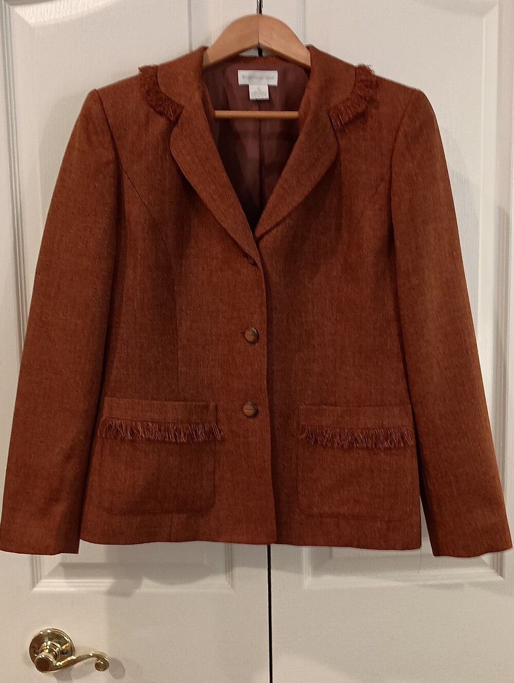 Worthington Rust Fringe-Trim Blazer - Picture 8 of 8